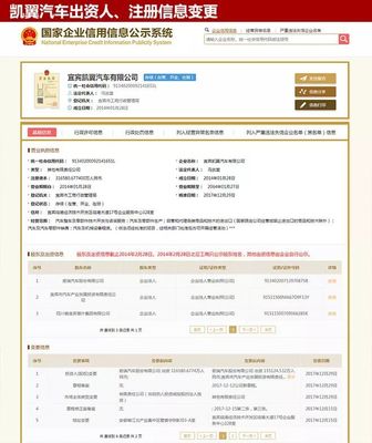 注冊(cè)信息已變更 宜賓五糧液24.9億接手凱翼